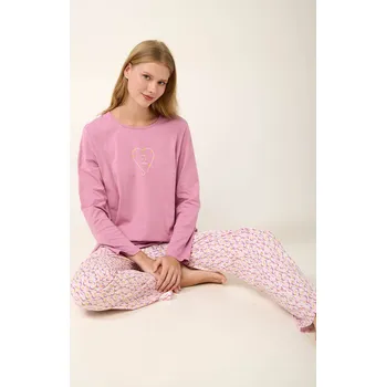 Dámské pyžamo Vamp Pink Lilas Dámské Bavlněné Pyžamo s Potiskem, pink lilas XL i512_21927_803_5