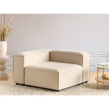 Obývací stěna 1místný rohový modul béžový polyesterové čalounění modulární pravostranný černé nohy moderní styl obývací pokoj Beliani