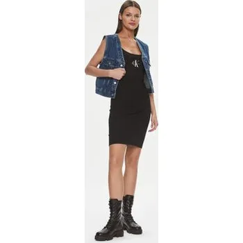 Dámské šaty Calvin Klein Jeans Letní šaty Monologo J20J223420 Černá Slim Fit S