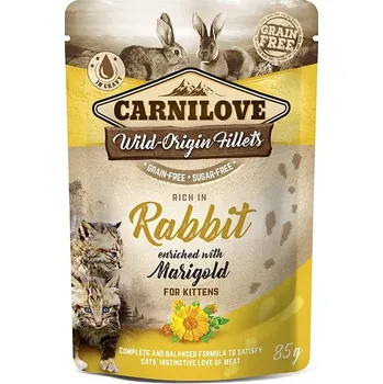 Krmivo pro kočku Carnilove Cat Pouch Rich in Rabbit Enriched with Marigold 6 × 85 g