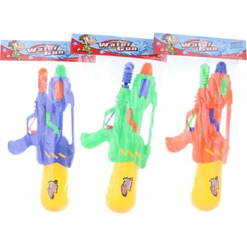 Pistole vodní barevná 40cm se zásobníkem na vodu 3 barvy plast v sáčku