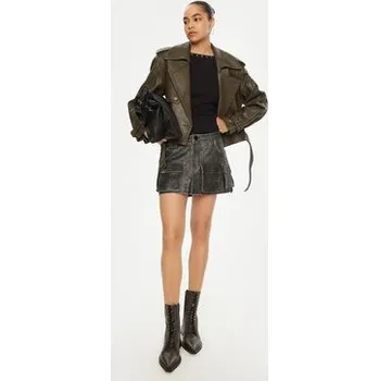 Miss Sixty Kožená bunda 6L4LJ1700000 Khaki Regular Fit S