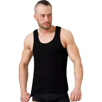 Pánské tílko Pánské tílko rybs 176 HOTBERG - Klasické, bavlněné, pohodlné Barva/Velikost: černá / S/M