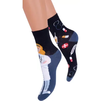 Dívčí spodní prádlo Dívčí klasické ponožky 014/433 Steven Barva/Velikost: granát (modrá) / 29/31