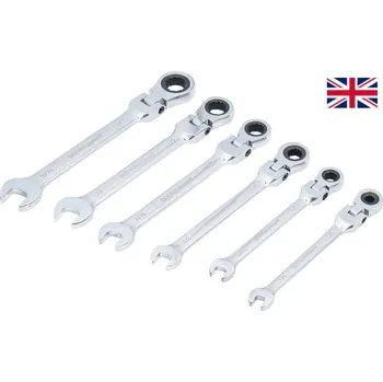 Klíč Očkoploché ráčnové klíče, palcové, s kloubem, 1/4" - 9/16", 6 ks