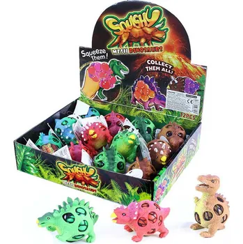 Dinosaurus strečový mačkací míček 6-9cm antistresový bublinový mění barvy | 42