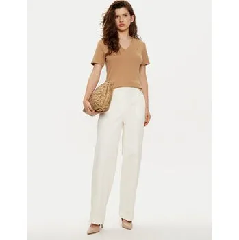 Dámské kalhoty Tommy Hilfiger Kalhoty z materiálu WW0WW43809 Écru Regular Fit 40