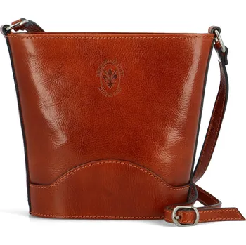 Kabelka Luxusní dámská kožená crossbody kabelka Yllva, koňaková