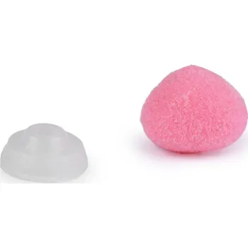 Čumáček plyšový 10 x 12 mm, růžový + pojistka