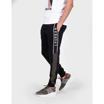 Pánské kalhoty Les Hommes Kalhoty z materiálu UHJ102750U | Jogging Černá Slim Fit XXL