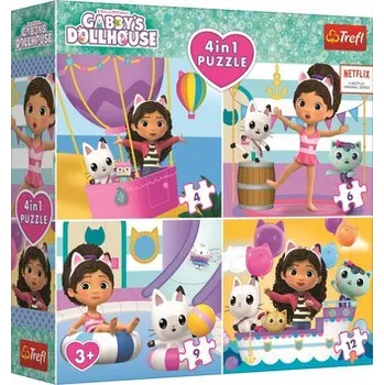 Puzzle TREFL Puzzle Gábinin kouzelný domek 4v1 (4,6,9,12 dílků)