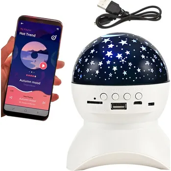 Noční světlo Noční LED projektor hvězd s USB, Bílá