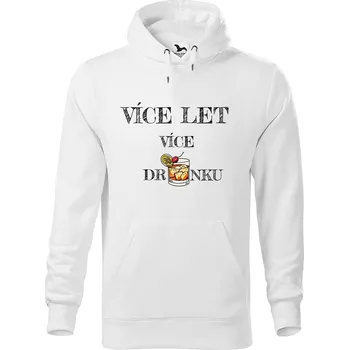 Pánská mikina DOBRÝ TRIKO Pánská mikina s potiskem Více drinku Velikost pánské mikiny: 3XL, Barva: Bílá
