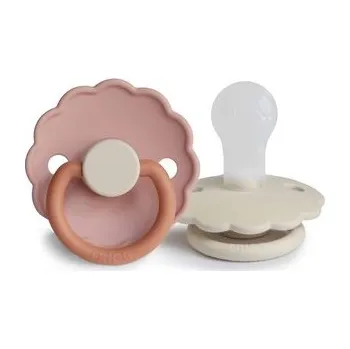 dudlíky DVOJBALENIE CUMLÍKOV FRIGG DAISY BISCUIT/ CREAM, 0-6M, SILIKÓN