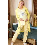 Kočičí žlutý set kojící i těhotenský, pyžamo a župan - Máme miminko 1G0615 žlutá l