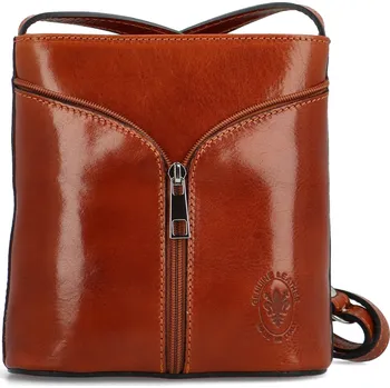 Kabelka Luxusní dámská kožená crossbody kabelka Violiana, koňaková