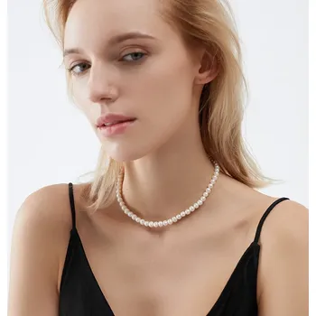 Šperk For Silver Náhrdelník choker s přírodními sladkovodními perlami Nature - Stříbro 925