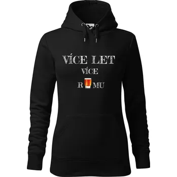 Dámská mikina DOBRÝ TRIKO Dámská mikina s potiskem Více rumu Velikost dámské mikiny: XL, Barva: Černá