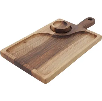 Kuchyňské prkénko Dřevěné Ořechové prkénko s kulatou miskou