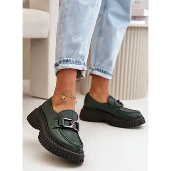 Dámské polobotky Elegantní Kožené Polobotky s Řetězem - Step in Style, 38 i240_199310_2:38