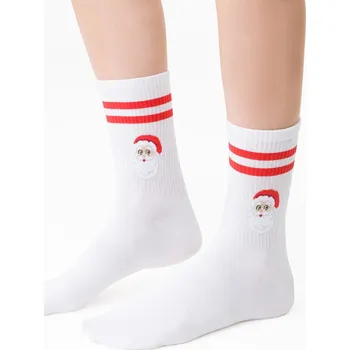 Pánské ponožky Steven Vánoční Dámské Ponožky Bílé-Mikuláš, 35-37 i510_50153563113
