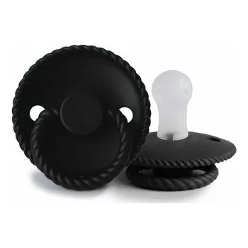 dudlíky CUMLÍK FRIGG ROPE JET BLACK, 0-6M, SILIKÓN