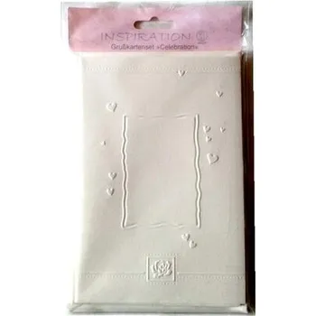 Set školních potřeb Karty tłoczone + koperty serduszka creme 06 5szt