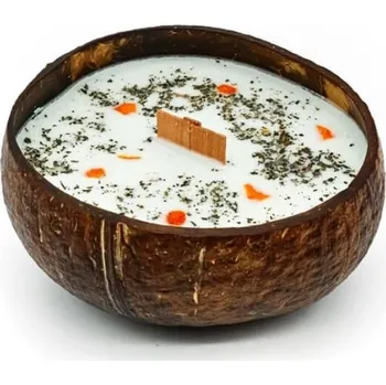 Svíčka Tropikalia Svíčka v kokosu - vůně Limetka, bazalka & mandarinka + 2 měsíce na vrácení zboží