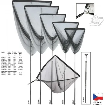 Podběrák SONA Podběrák model S 300 z epoxidového sklolaminátu Varianta:: S 305/9 délka 1,10-2,60 85x85