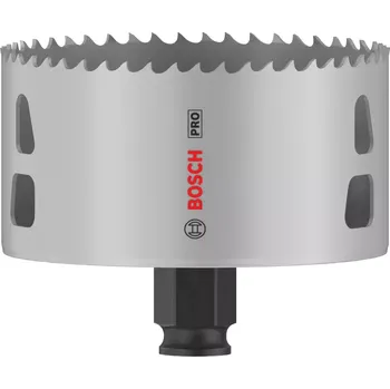 Pilová děrovka Vrtací korunka - děrovka na měkké dřevo, sádrokarton, plasty, neželezné kovy a kovové trubky Bosch PRO MULTI MATERIAL PC PLUS - 92x44mm, 8% kobaltu, rychlořezná ocel, beznástrojový upínací systém Power Change Plus (2608594407)