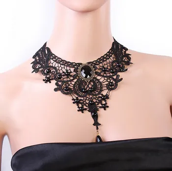 Souprava šperků B-TOP Dámský choker náhrdelník GOTHIC - černá