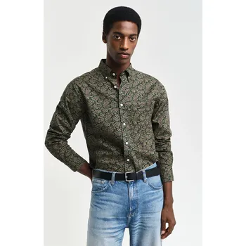 Pánská košile KOŠILE GANT REG PAISLEY PRINTED SHIRT TARTAN GREEN
