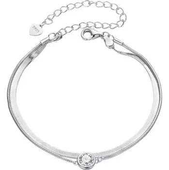 Náramek For Silver Dvojitý náramek s Moissanitem 0,5ct Snake - Stříbro 925