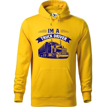 Pánská mikina DOBRÝ TRIKO Pánská mikina s potiskem Truck Velikost pánské mikiny: M, Barva: Žlutá