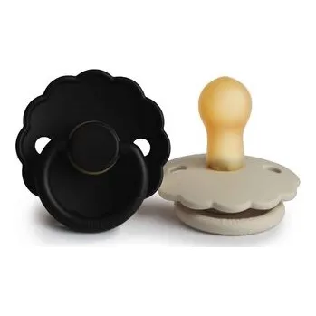 dudlíky CUMLÍKY FRIGG DAISY CREAM/ JET BLACK, 0-6M, KAUČUK