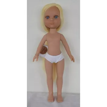 Panenka Realistická panenka Eva bez oblečení od firmy Berjuan (Eva - 35 cm - velmi dlouhé fialové vlasy )