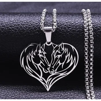 Náhrdelník B-TOP Náhrdelník z nerezové oceli LOVE HORSE