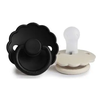 dudlíky DVOJBALENIE CUMLÍKOV FRIGG DAISY CREAM/ JET BLACK, 0-6M, SILIKÓN