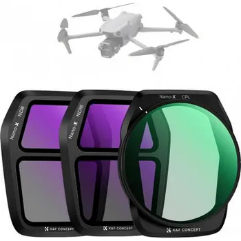 K&F DIJ AIR 3S&nbsp;3pcs filter Kit(CPL+ND8+ND16)HD, single-sided anti-reflection green film, waterproof