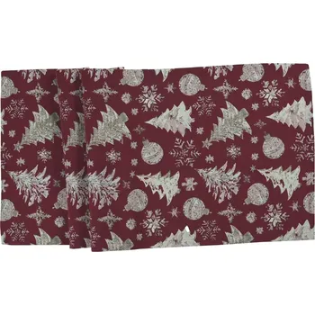 ubrus Sander Žakárový běhoun na stůl Crystal Tree, 40 x 100 cm, burgundy 853168-26