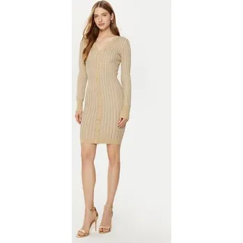 Dámská móda Guess Úpletové šaty W5RK09 Z3KT0 Béžová Bodycon Fit S