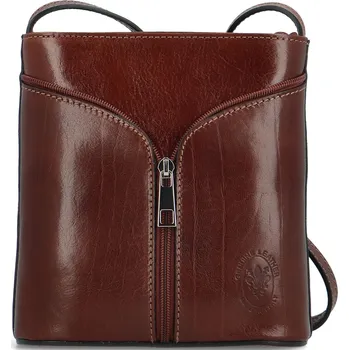 Kabelka Luxusní dámská kožená crossbody kabelka Violiana, hnědá