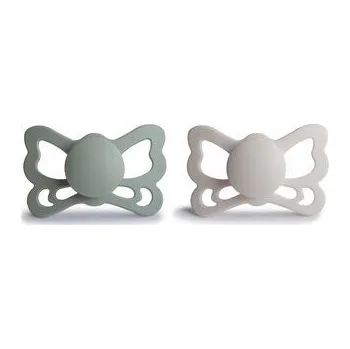 DVOJBALENIE ANATOMICKÝCH CUMLÍKOV FRIGG BUTTERFLY SAGE/ SILVER GRAY, 6-18M, SILIKÓN