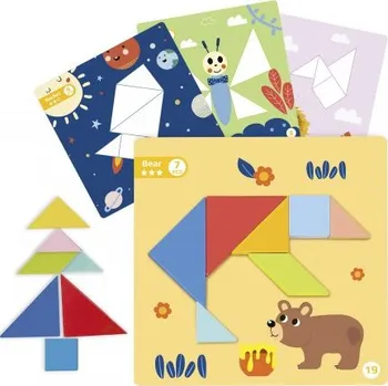 Dřevěná hračka Tooky Toys Magnetický tangram