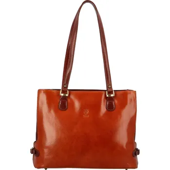 Kabelka Luxusní dámská kožená kabelka Iris, koňaková - hnědá