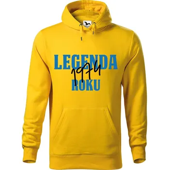 Pánská mikina DOBRÝ TRIKO Pánská mikina s potiskem Legenda roku Velikost pánské mikiny: L, Barva: Žlutá