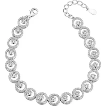 Náramek For Silver Geometrický náramek z kruhů zdobených AAA zirkony - Stříbro 925