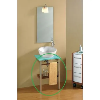 Koupelnový nábytek Roca Delta 50 Kovová konzole s dřevěnou policí, nerez 7.8495.5.060.0