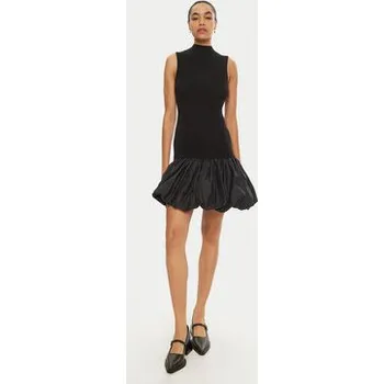 Dámské šaty ROTATE Koktejlové šaty 113620 Černá Slim Fit 36