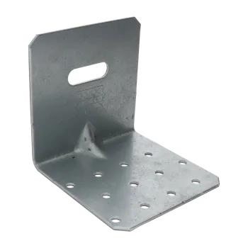 Tesařské kování domax Nastaviteľný uholník s prelisom 80x80x80mm, 2,0mm, pozink, otvory priemer 5mm-12ks, 11mm-1ks